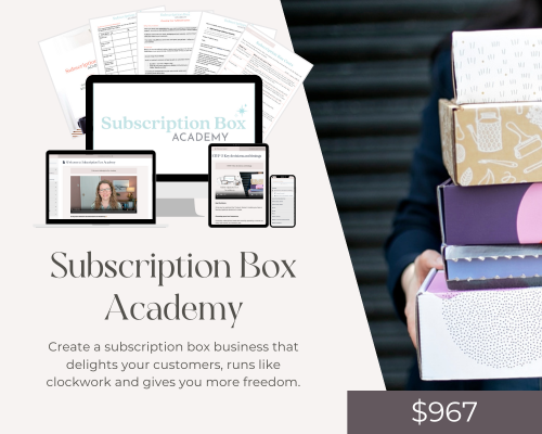 Subscription Box Academy graphic